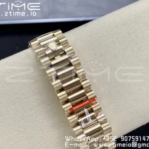 Rolex DayDate 228238 40mm YG GMF 1:1 Best Edition YG Dial  Fluted Bezel on YG Bracelet A2836 (Tungsten Heavy Version) - Super Clone Watch | 1:1 Best Version