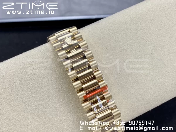 Rolex DayDate 228238 40mm YG GMF 1:1 Best Edition YG Dial  Fluted Bezel on YG Bracelet A2836 (Tungsten Heavy Version) - Super Clone Watch | 1:1 Best Version