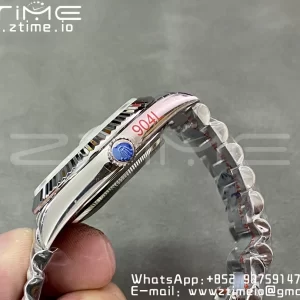 Rolex DayDate 228236 40mm GMF 1:1 Cea mai bună ediție Cadran argintiu Diamante Markers Fluted Bezel pe brățară SS A2836 (Tungsten Heavy Version) - Super Clone Watch | 1:1 Cea mai bună versiune