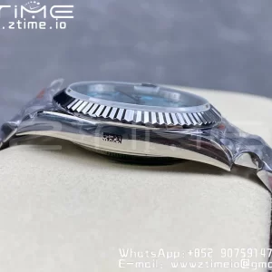 Rolex DayDate 228236 40mm GMF 1:1 Best Edition Ice Blue Dial Arabic Markers Fluted Bezel on SS Bracelet A2836 (Tungsten Heavy Version) - Super Clone Watch | 1:1 Best Version