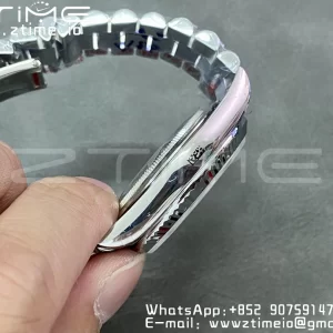 ロレックス デイデイト 228236 40mm GMF 1:1 ベスト版 アイスブルー文字盤 ローママーカー フルーテッドベゼル SSブレス A2836 (タングステンヘビーバージョン) - スーパークローン時計｜1:1 ベスト版