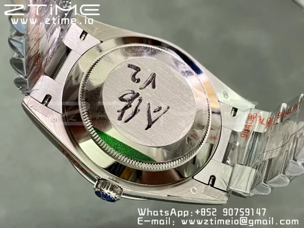 ロレックス デイデイト 228236 40mm GMF 1:1 ベスト版 アイスブルー文字盤 ローママーカー フルーテッドベゼル SSブレス A2836 (タングステンヘビーバージョン) - スーパークローン時計｜1:1 ベスト版