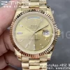 Rolex DayDate 228238 40mm YG GMF 1:1 Best Edition YG Dial Diamonds Markers Fluted Bezel on YG Bracelet A2836 (Tungsten Heavy Version) - Super Clone Watch | 1:1 Best Version