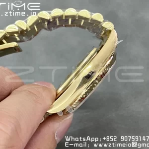 Rolex DayDate 228238 40mm YG GMF 1:1 Best Edition YG Dial Diamonds Markers Fluted Bezel on YG Bracelet A2836 (Tungsten Heavy Version) - Super Clone Watch | 1:1 Best Version