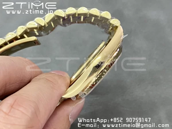 Rolex DayDate 228238 40mm YG GMF 1:1 Best Edition YG Dial Diamonds Markers Fluted Bezel on YG Bracelet A2836 (Tungsten Heavy Version) - Super Clone Watch | 1:1 Best Version