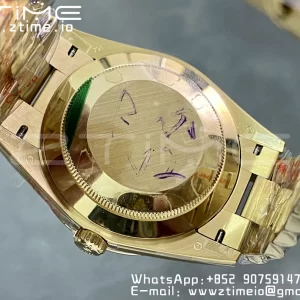 Rolex DayDate 228238 40mm YG GMF 1:1 Best Edition YG Dial Diamonds Markers Fluted Bezel on YG Bracelet A2836 (Tungsten Heavy Version) - Super Clone Watch | 1:1 Best Version