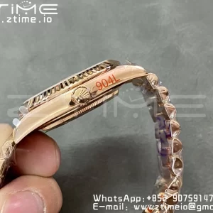 Rolex DayDate 228235 40mm RG GMF 1:1 Best Edition Brown Dial Diamonds Markers Fluted Bezel on RG Bracelet A2836 (Tungsten Heavy Version) - Super Clone Watch | 1:1 Best Version