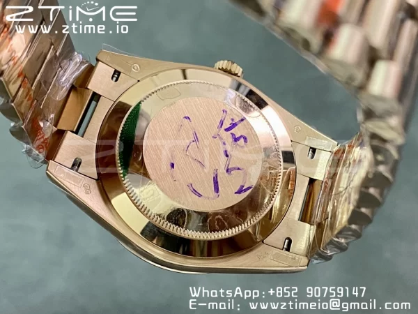 Rolex DayDate 228235 40mm RG GMF 1:1 Best Edition Brown Dial Diamonds Markers Fluted Bezel on RG Bracelet A2836 (Tungsten Heavy Version) - Super Clone Watch | 1:1 Best Version