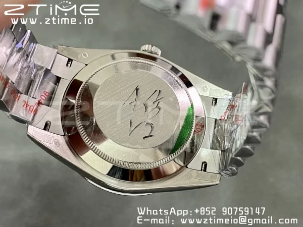 Rolex DayDate 228236 40mm GMF 1:1 Best Edition Black Dial Diamonds Markers Fluted Bezel on SS Bracelet A2836 (Tungsten Heavy Version) - Super Clone Watch | 1:1 Best Version