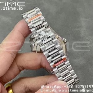 Rolex DayDate 228236 40mm GMF 1:1 Best Edition Black Dial Diamonds Markers Fluted Bezel on SS Bracelet A2836 (Tungsten Heavy Version) - Super Clone Watch | 1:1 Best Version