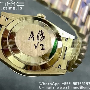 Rolex DayDate 228238 40mm YG GMF 1:1 Best Edition Black Dial Fluted Bezel on YG Bracelet A2836 (Tungsten Heavy Version) - Super Clone Watch | 1:1 Best Version