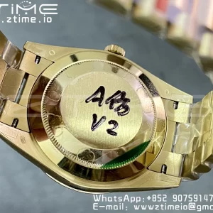 Rolex DayDate 228238 40mm YG GMF 1:1 Best Edition White Dial Roman Markers Fluted Bezel on YG Bracelet A2836 (Tungsten Heavy Version) - Super Clone Watch | 1:1 Best Version