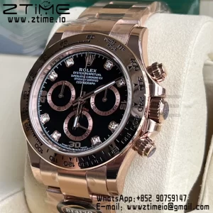 Rolex Daytona 116505 BTF 1:1 Best Edition Black Diamonds Dial on RG Bracelet SA4130 - Super Clone Watch | 1:1 Best Version