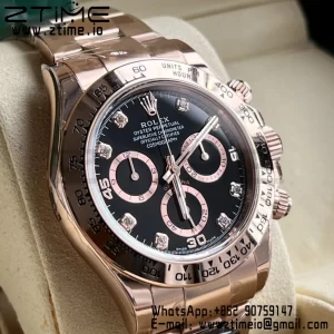 Rolex Daytona 116505 BTF 1:1 Best Edition Black Diamonds Dial on RG Bracelet SA4130 - Super Clone Watch | 1:1 Best Version