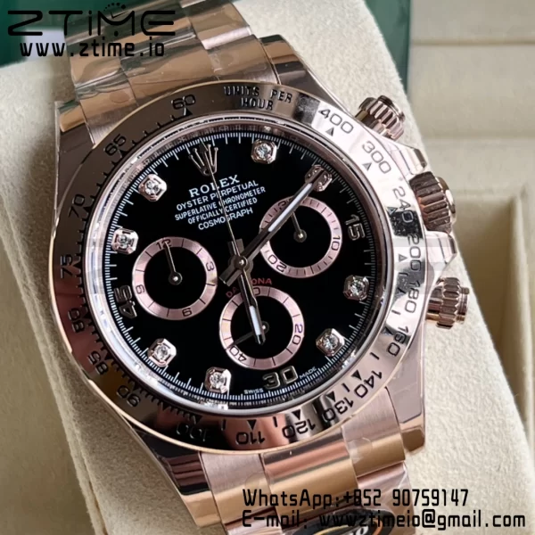Rolex Daytona 116505 BTF 1:1 Best Edition Black Diamonds Dial on RG Bracelet SA4130 - Super Clone Watch | 1:1 Best Version