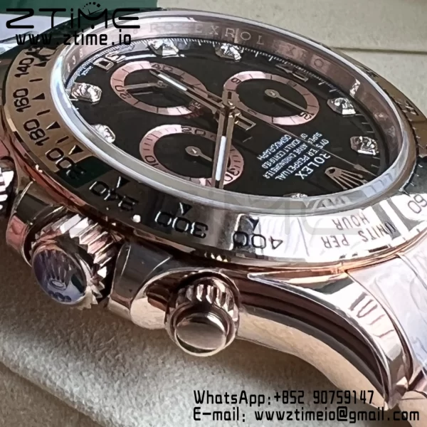 Rolex Daytona 116505 BTF 1:1 Best Edition Black Diamonds Dial on RG Bracelet SA4130 - Super Clone Watch | 1:1 Best Version