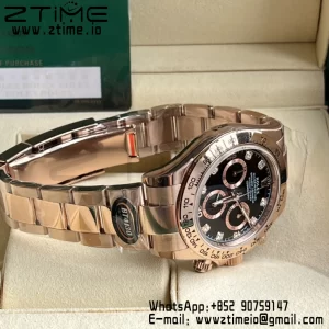 Rolex Daytona 116505 BTF 1:1 Best Edition Black Diamonds Dial on RG Bracelet SA4130 - Super Clone Watch | 1:1 Best Version