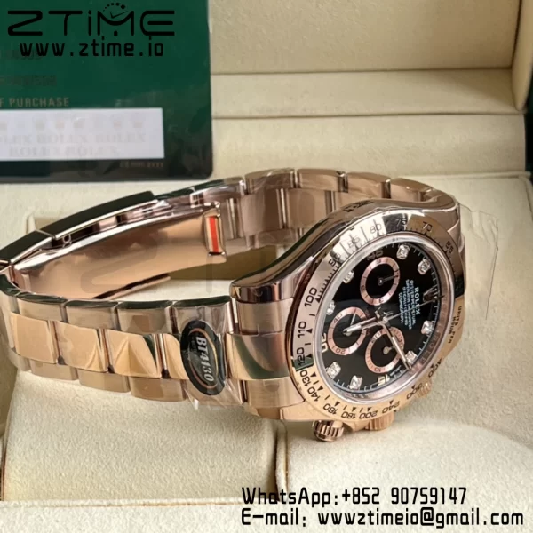 Rolex Daytona 116505 BTF 1:1 Best Edition Black Diamonds Dial on RG Bracelet SA4130 - Super Clone Watch | 1:1 Best Version