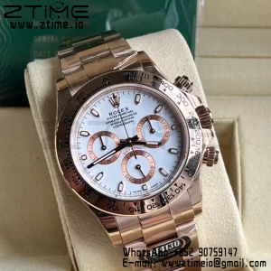 Rolex Daytona 116505 BTF 1:1 Best Edition White Dial on RG Bracelet SA4130 - Super Clone Watch | 1:1 Best Version