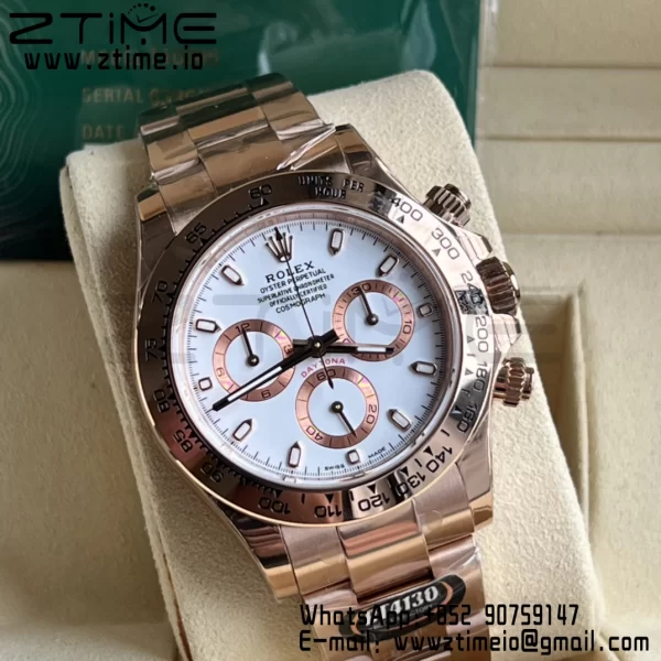 Rolex Daytona 116505 BTF 1:1 Best Edition White Dial on RG Bracelet SA4130 - Super Clone Watch | 1:1 Best Version
