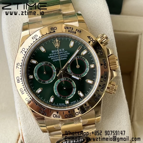 Rolex Daytona 116508 BTF 1:1 Best Edition Green Dial on YG Bracelet SA4130 - Super Clone Watch | 1:1 Best Version