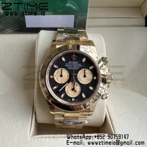 Rolex Daytona 116508 BTF 1:1 Best Edition Black/YG Dial on YG Bracelet SA4130 - Super Clone Watch | 1:1 Best Version