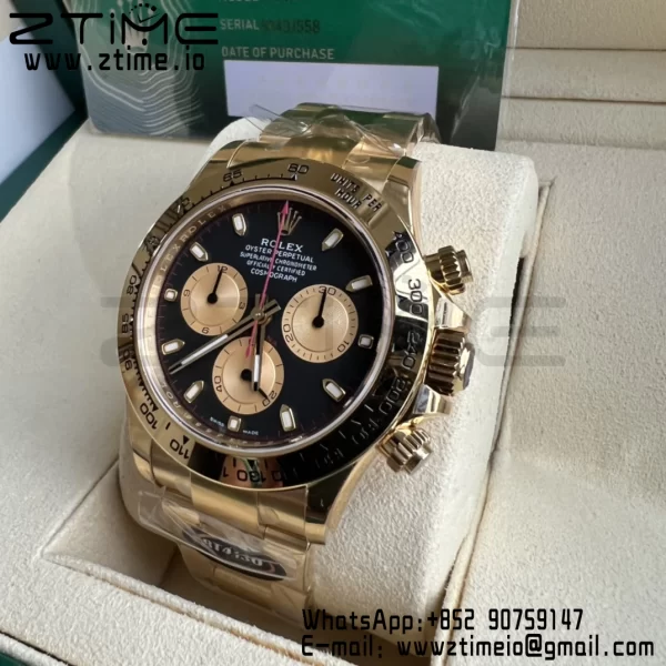Rolex Daytona 116508 BTF 1:1 Best Edition Black/YG Dial on YG Bracelet SA4130 - Super Clone Watch | 1:1 Best Version