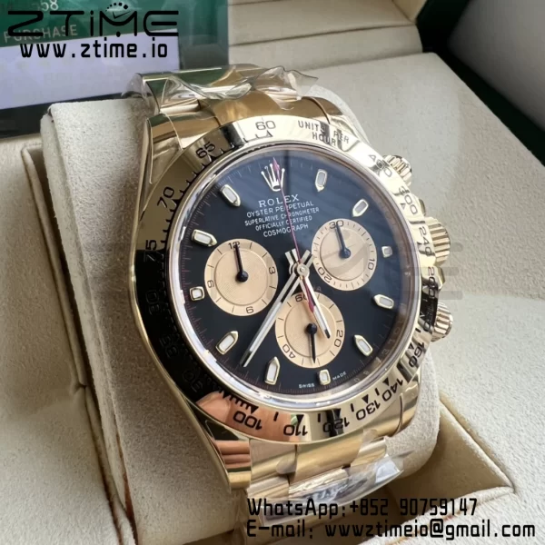 Rolex Daytona 116508 BTF 1:1 Best Edition Black/YG Dial on YG Bracelet SA4130 - Super Clone Watch | 1:1 Best Version