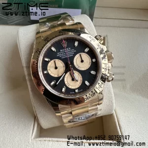 Rolex Daytona 116508 BTF 1:1 Best Edition Black/YG Dial on YG Bracelet SA4130 - Super Clone Watch | 1:1 Best Version