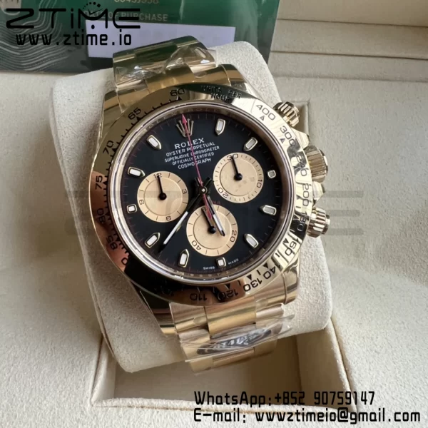 Rolex Daytona 116508 BTF 1:1 Best Edition Black/YG Dial on YG Bracelet SA4130 - Super Clone Watch | 1:1 Best Version