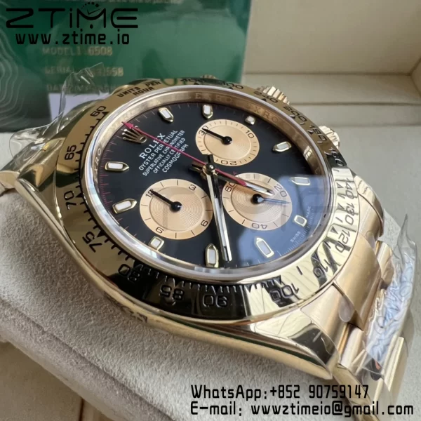 Rolex Daytona 116508 BTF 1:1 Best Edition Black/YG Dial on YG Bracelet SA4130 - Super Clone Watch | 1:1 Best Version