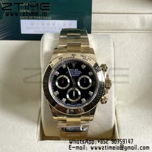 Rolex Daytona 116508 BTF 1:1 Best Edition Black Diamonds Dial on YG Bracelet SA4130 - Super Clone Watch | 1:1 Best Version