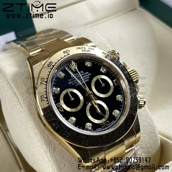 Rolex Daytona 116508 BTF 1:1 Best Edition Black Diamonds Dial on YG Bracelet SA4130 - Super Clone Watch | 1:1 Best Version