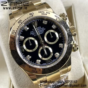 Rolex Daytona 116508 BTF 1:1 Best Edition Black Diamonds Dial on YG Bracelet SA4130 - Super Clone Watch | 1:1 Best Version