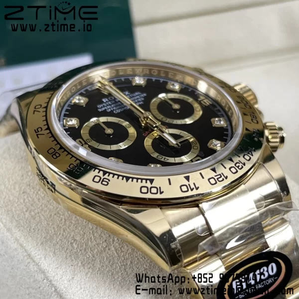 Rolex Daytona 116508 BTF 1:1 Best Edition Black Diamonds Dial on YG Bracelet SA4130 - Super Clone Watch | 1:1 Best Version
