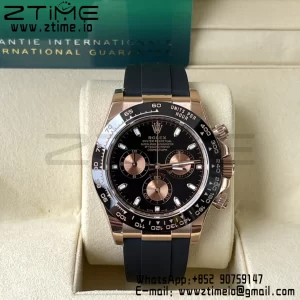Rolex Daytona 116515 BTF 1:1 Best Edition Black/RG Dial on Oysterflex Rubber Strap SA4130 V2 - Super Clone Watch | 1:1 Best Version