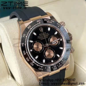 Rolex Daytona 116515 BTF 1:1 Best Edition Black/RG Dial on Oysterflex Rubber Strap SA4130 V2 - Super Clone Watch | 1:1 Best Version
