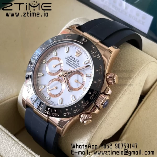Rolex Daytona 116515 BTF 1:1 Best Edition White Dial on Oysterflex Rubber Strap SA4130 V2 - Super Clone Watch | 1:1 Best Version