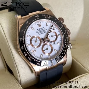 Rolex Daytona 116515 BTF 1:1 Best Edition White Dial on Oysterflex Rubber Strap SA4130 V2 - Super Clone Watch | 1:1 Best Version
