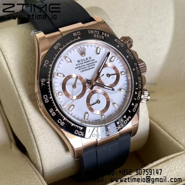 Rolex Daytona 116515 BTF 1:1 Best Edition White Dial on Oysterflex Rubber Strap SA4130 V2 - Super Clone Watch | 1:1 Best Version