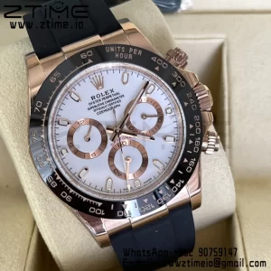 Rolex Daytona 116515 BTF 1:1 Best Edition White Dial on Oysterflex Rubber Strap SA4130 V2 - Super Clone Watch | 1:1 Best Version