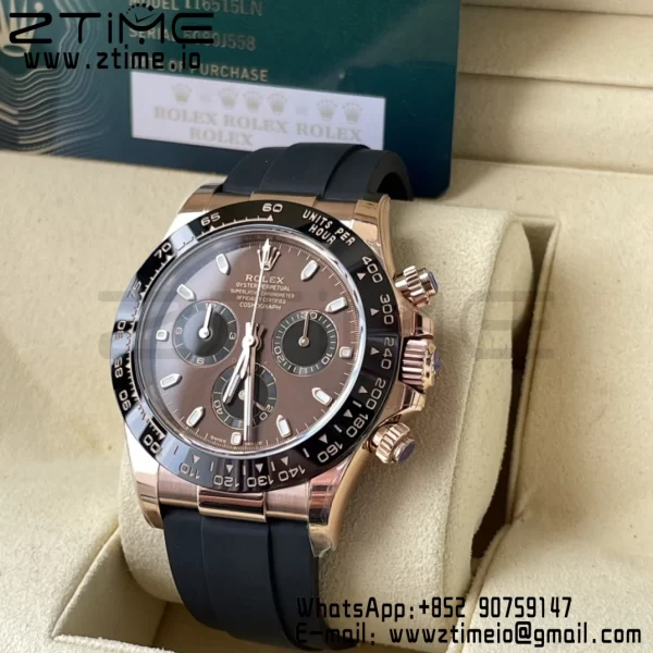 Rolex Daytona 116515 BTF 1:1 Best Edition Brown Dial on Oysterflex Rubber Strap SA4130 V2 - Super Clone Watch | 1:1 Best Version