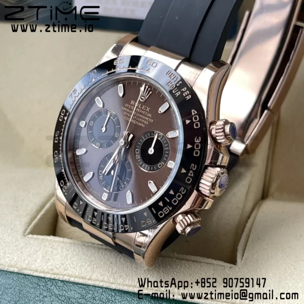 Rolex Daytona 116515 BTF 1:1 Best Edition Brown Dial on Oysterflex Rubber Strap SA4130 V2 - Super Clone Watch | 1:1 Best Version