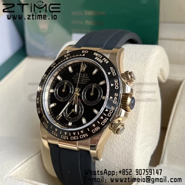 Rolex Daytona 116518 BTF 1:1 Best Edition Black Lume Dial on Oysterflex Rubber Strap SA4130 V2 - Super Clone Watch | 1:1 Best Version