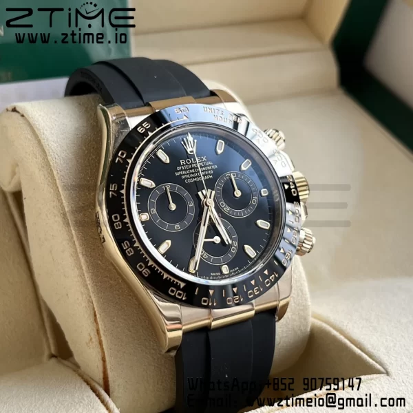 Rolex Daytona 116518 BTF 1:1 Best Edition Black Lume Dial on Oysterflex Rubber Strap SA4130 V2 - Super Clone Watch | 1:1 Best Version