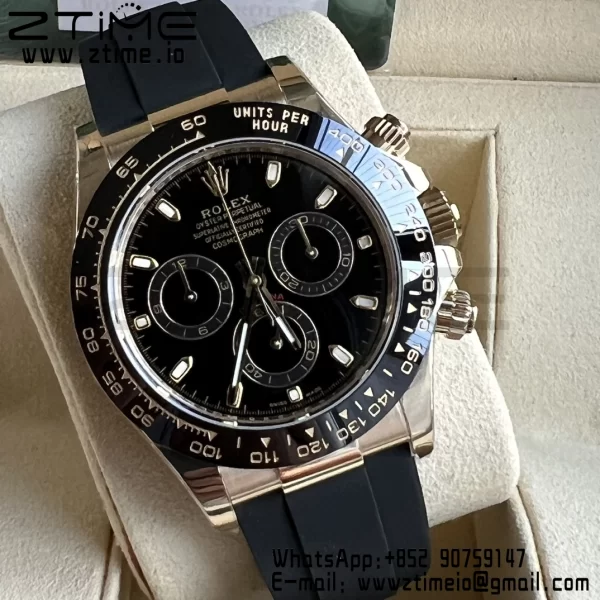 Rolex Daytona 116518 BTF 1:1 Best Edition Black Lume Dial on Oysterflex Rubber Strap SA4130 V2 - Super Clone Watch | 1:1 Best Version