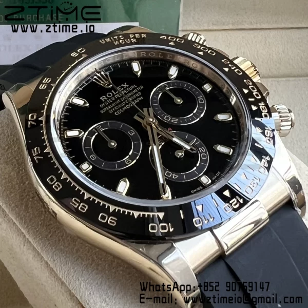Rolex Daytona 116518 BTF 1:1 Best Edition Black Lume Dial on Oysterflex Rubber Strap SA4130 V2 - Super Clone Watch | 1:1 Best Version