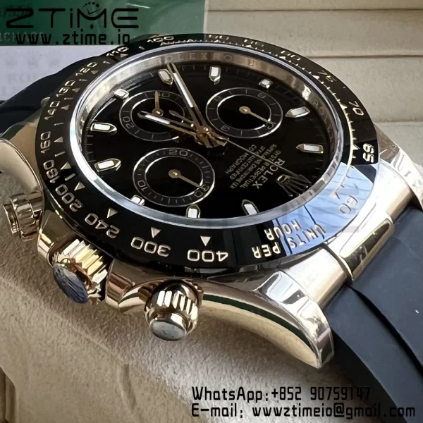 Rolex Daytona 116518 BTF 1:1 Best Edition Black Lume Dial on Oysterflex Rubber Strap SA4130 V2 - Super Clone Watch | 1:1 Best Version