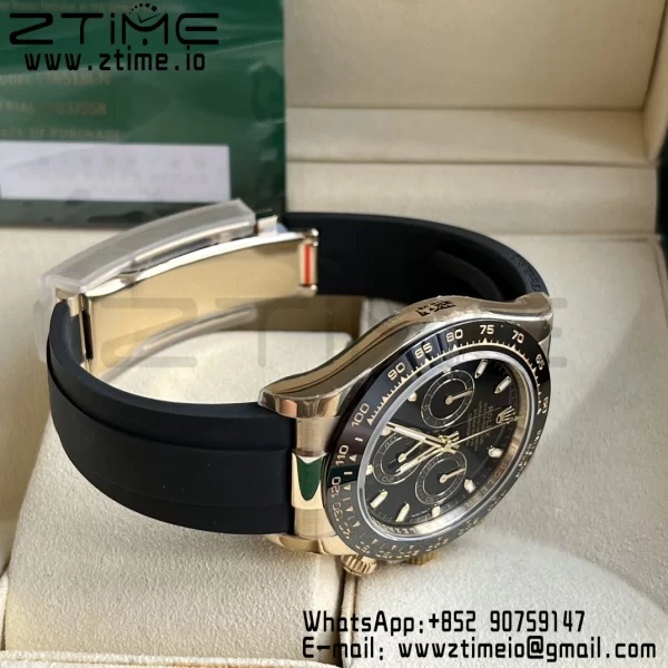Rolex Daytona 116518 BTF 1:1 Best Edition Black Lume Dial on Oysterflex Rubber Strap SA4130 V2 - Super Clone Watch | 1:1 Best Version