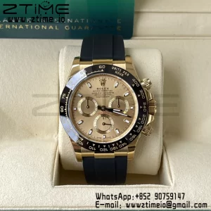 Rolex Daytona 116518 BTF 1:1 Best Edition YG Dial on Oysterflex Rubber Strap SA4130 V2 - Super Clone Watch | 1:1 Best Version